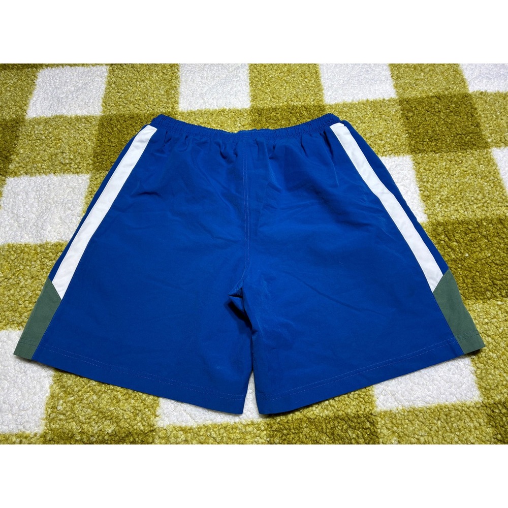 Adidas Mens Blue White Olive Green 3-Stripe Athletic Training Shorts Size M - Picture 7 of 8